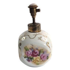 Vintage Wales Atomizer Perfume Bottle Floral Porcelain Japan
